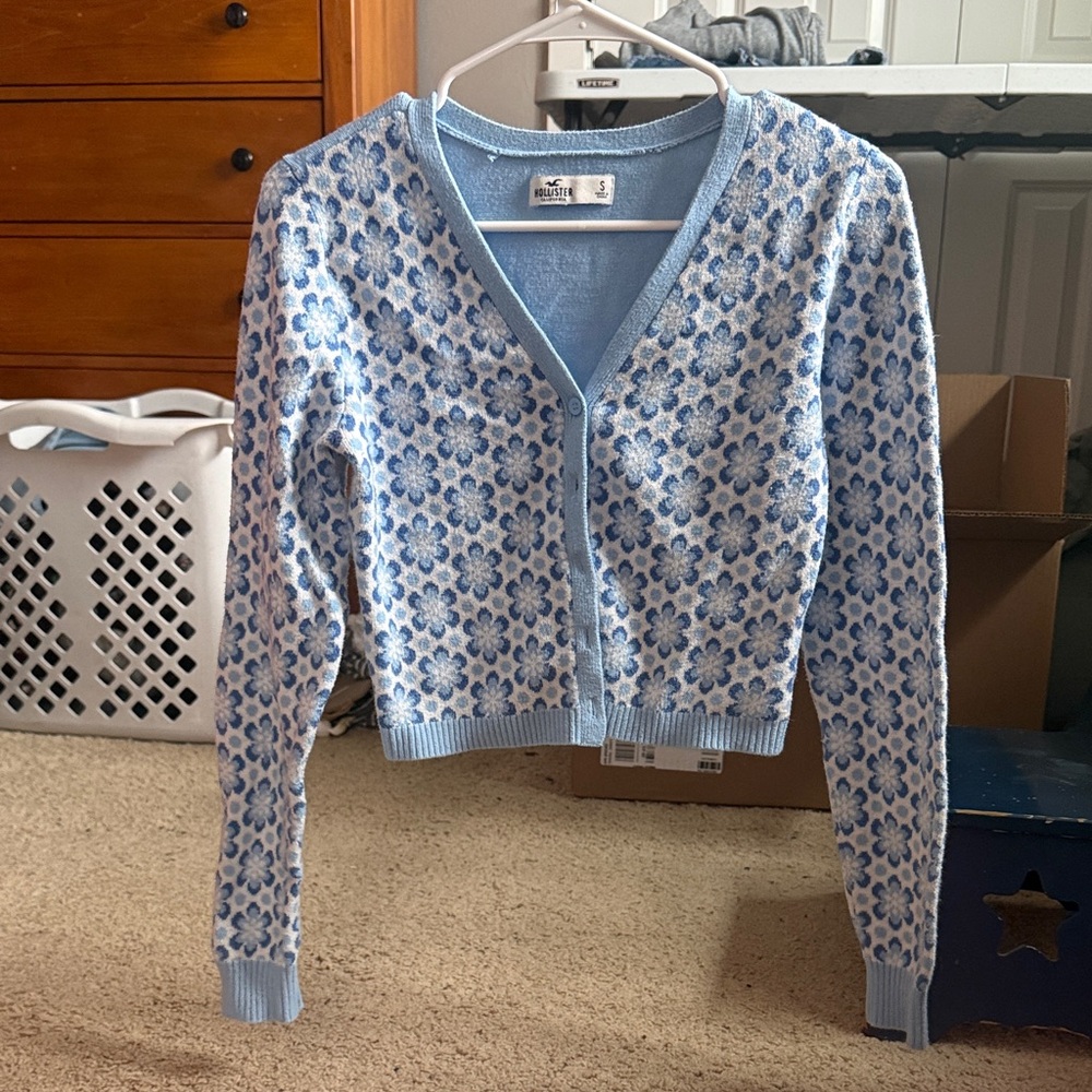 Light Blue Floral Cardigan